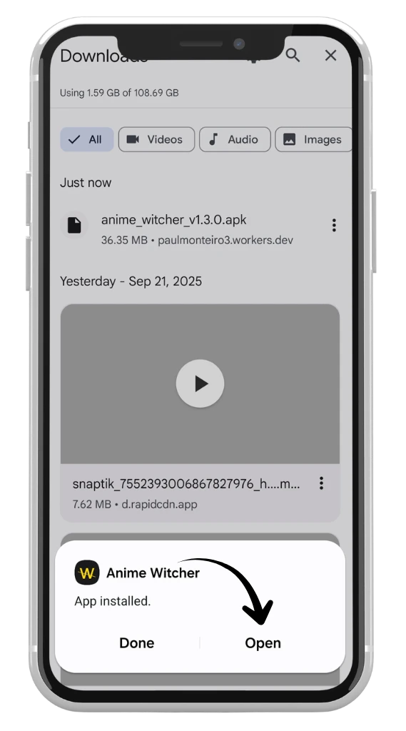 افتح التطبيق